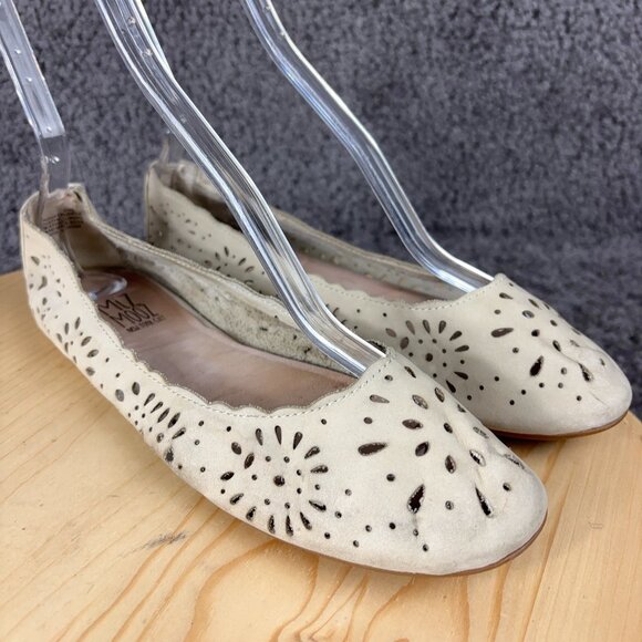 Miz Mooz Shoe Parvati Ballet Flats Womens Size 9 Leather Ivory Slip On Casual - Picture 1 of 8